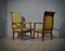 Mid-Century Walnut Brass & Velvet Armchairs, 1950, Set of 2 6