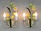French Tôle Flower Wall Lights, 1960s, Set of 2 6