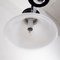 Lámpara de araña italiana grande de cromo y vidrio blanco opalino con tres luces, años 70, Imagen 6