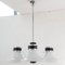 Large Italian Chrome Chandelier and Opal White Glass with 3 Lights, 1970s, Image 3