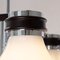 Lámpara de araña italiana grande de cromo y vidrio blanco opalino con tres luces, años 70, Imagen 5