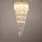 Large Italian Gold Frame and Transparent Murano Glass Pendants Chandelier, 1970s 4