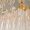 Large Italian Gold Frame and Transparent Murano Glass Pendants Chandelier, 1970s 6