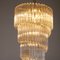 Large Italian Gold Frame and Transparent Murano Glass Pendants Chandelier, 1970s 5