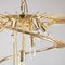 Large Italian Gold Frame and Transparent Murano Glass Pendants Chandelier, 1970s 8