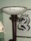 Lámpara de pie Art Déco de hierro forjado con cuenco de alabastro, Imagen 2