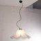 Italian Pendant Lamp in Satin Murano Glass with Spiral Watermark and Black Glass Border, 1970s 4
