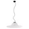 Large Italian Suspension Lamp in White Murano Glass with Phoenician Wave Design 1