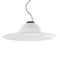 Large Italian Suspension Lamp in White Murano Glass with Phoenician Wave Design 2