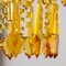 Hollywood Regency Italian Mid-Century Brass with Large Bohemia Crystals Amber Lamp 12