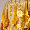 Hollywood Regency Italian Mid-Century Brass with Large Bohemia Crystals Amber Lamp 9