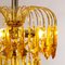 Hollywood Regency Italienische Mid-Century Messing Lampe mit Großer Böhmischer Kristall Bernstein Lampe 11