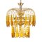 Lampe Hollywood Regency Mid-Century en Laiton avec Grands Cristaux de Bohême, Italie 2