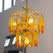 Hollywood Regency Italienische Mid-Century Messing Lampe mit Großer Böhmischer Kristall Bernstein Lampe 3
