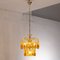 Hollywood Regency Italienische Mid-Century Messing Lampe mit Großer Böhmischer Kristall Bernstein Lampe 10