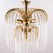 Hollywood Regency Italienische Mid-Century Messing Lampe mit Mundgeblasenen Murano Glas Strohhalmen 5