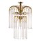 Hollywood Regency Italienische Mid-Century Messing Lampe mit Mundgeblasenen Murano Glas Strohhalmen 1