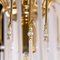 Lámpara italiana Mid-Century Hollywood Regency de latón con pajitas de cristal de Murano soplado, Imagen 4