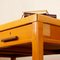 Large Italian Solid Table Desk with Drawers from Ministerial Office in Veneered Beech Wood with Green Coated Top, 1950s 9