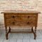 Spanish Carved Walnut Console Table with Turned Legs and 3 Carved Drawers, Early 20th Century 2