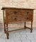 Spanish Carved Walnut Console Table with Turned Legs and 3 Carved Drawers, Early 20th Century 1