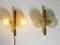 Messing Wandlampen mit zwei goldenen Glaskugeln von Kaiser, 1960er, 2er Set 14