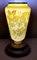 Französische Liberty Stil Vase aus grauem Opalglas mit handbemalten Blumen 9