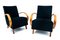 Art Deco Polish Black Lounge Chairs, 1930s, Set of 2 1