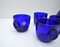 Cobalt Blue Viking Decanters and Cups by Ole Winther for Holmegaard Glasswork, 1962, Set of 5 4