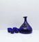Cobalt Blue Viking Decanters and Cups by Ole Winther for Holmegaard Glasswork, 1962, Set of 5, Image 10