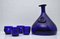 Decanter e bicchieri blu cobalto di Ole Winther per Holmegaard Glasswork, 1962, set di 5, Immagine 1