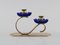 Candlesticks in Brass and Blue Art Glass by Gunnar Ander for Ystad Metall, Set of 2 4