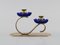 Candlesticks in Brass and Blue Art Glass by Gunnar Ander for Ystad Metall, Set of 2, Image 4