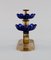 Candlesticks in Brass and Blue Art Glass by Gunnar Ander for Ystad Metall, Set of 2 6