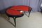 Round Red Leather Top Table with Extension 6