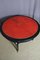 Round Red Leather Top Table with Extension 5