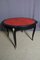 Round Red Leather Top Table with Extension, Image 1