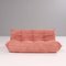 Pink Modular Togo Sofas & Footstool by Michel Ducaroy for Ligne Roset, Set of 3 7