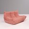 Pink Modular Togo Sofas & Footstool by Michel Ducaroy for Ligne Roset, Set of 3 4