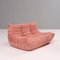 Pink Modular Togo Sofas & Footstool by Michel Ducaroy for Ligne Roset, Set of 3, Image 4