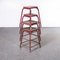 French Industrial Red Stacking Stools from Mullca, 1950s, Set of 4 3