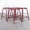 French Industrial Red Stacking Stools from Mullca, 1950s, Set of 4 4