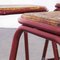 French Industrial Red Stacking Stools from Mullca, 1950s, Set of 4 2