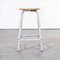 French Grey Laboratory Stool with Footrest, 1970s 4