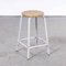 French Grey Laboratory Stool with Footrest, 1970s 1