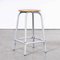 French Grey Laboratory Stool with Footrest, 1970s 3