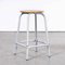 French Grey Laboratory Stool with Footrest, 1970s, Image 3