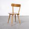 French Beech Simple Back Dining Chairs, 1950s, Set of 7 4