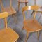 French Beech Simple Back Dining Chairs, 1950s, Set of 7, Image 5