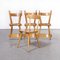French Beech Simple Back Dining Chairs, 1950s, Set of 7 6